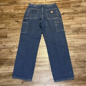 Carhartt Men's Carpenter Jeans 34x32 (33x32) Blue B13 DPS Loose Fit Dungaree